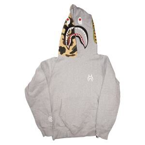 BAPE Shark Full Zip Hoodie Gray Camo Tiger WGM Men’s Small
